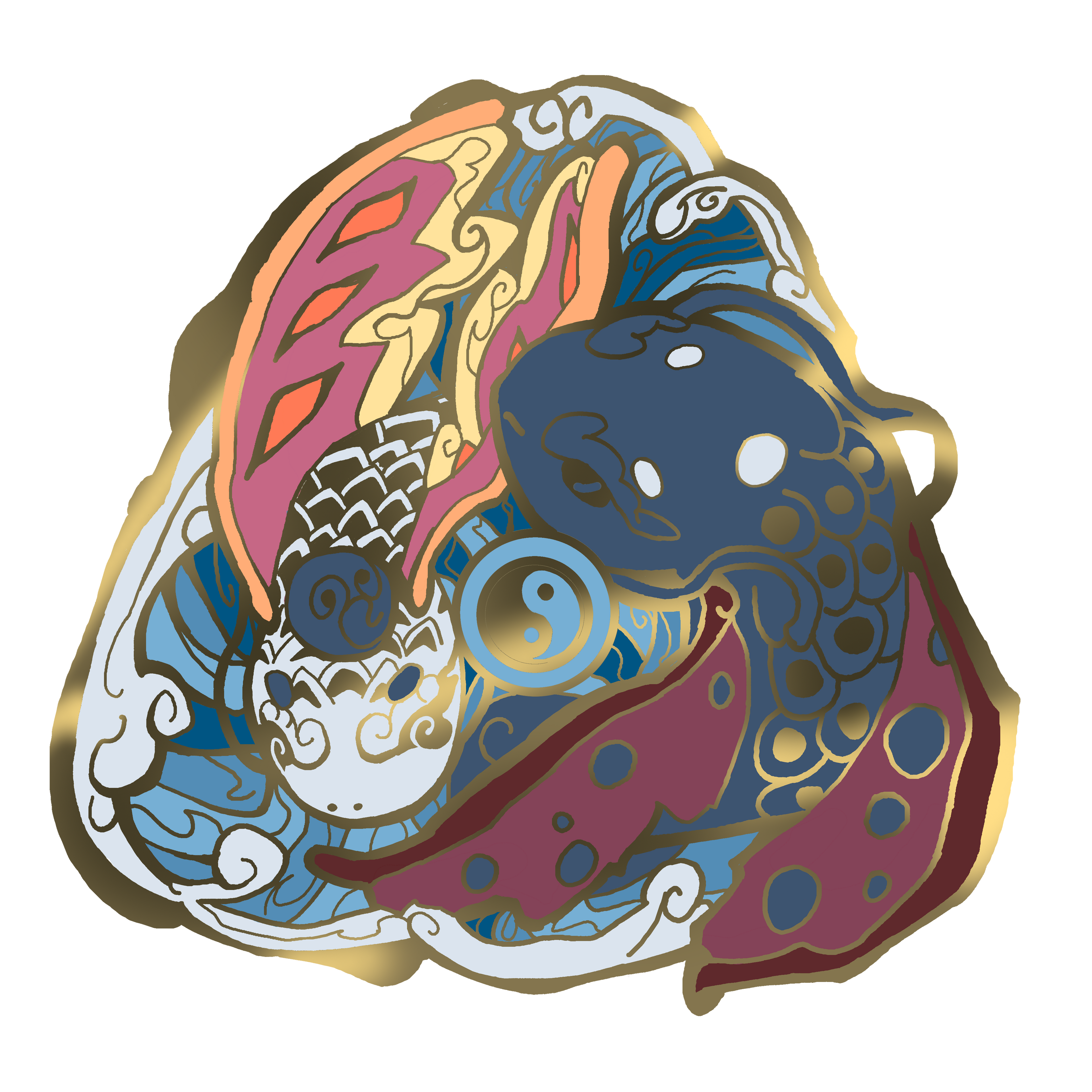 PREORDER Twin koi Dragon