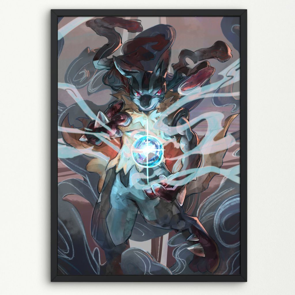 A4 Mega Lucario Poster