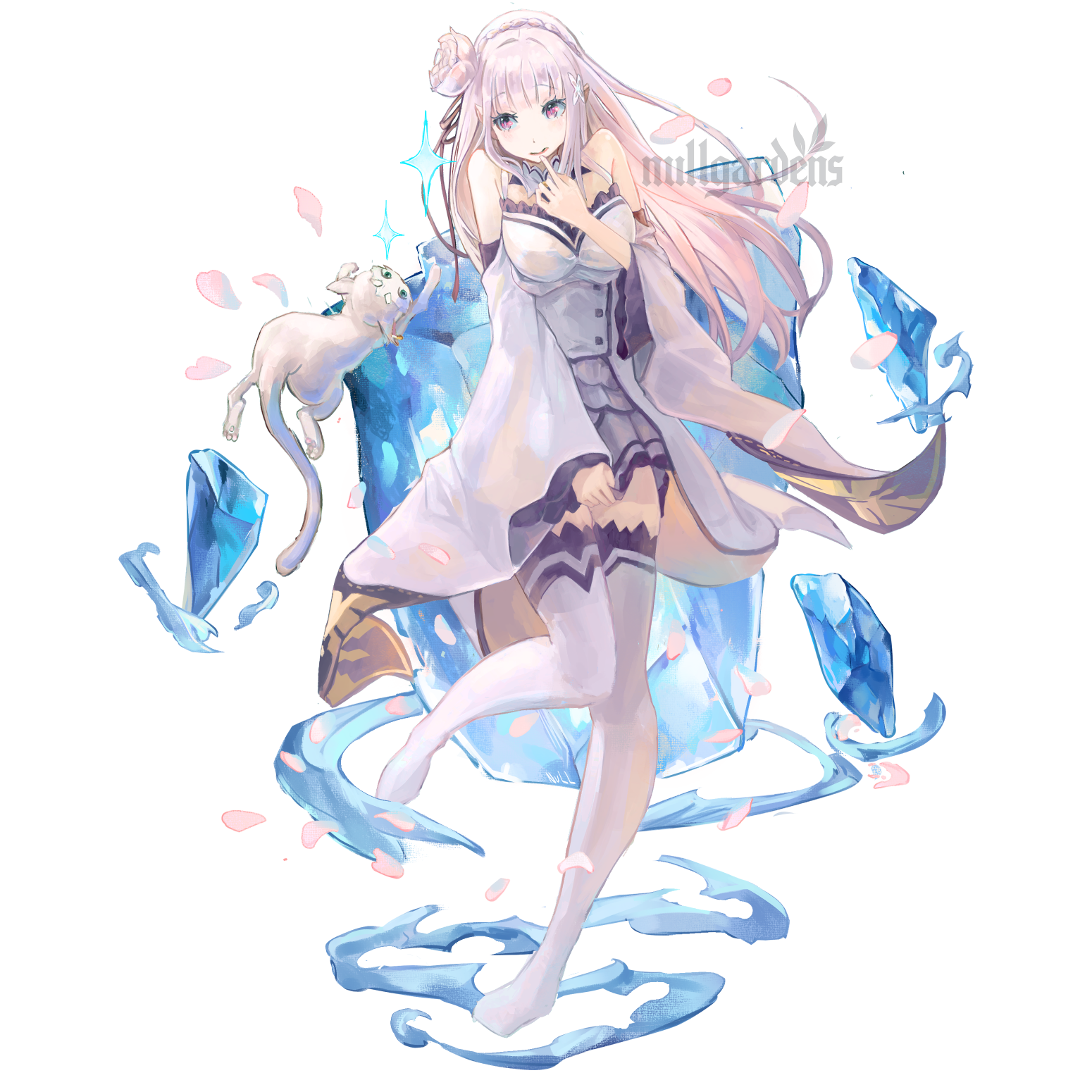 NEW Emilia Re:Zero Acrylic Standee