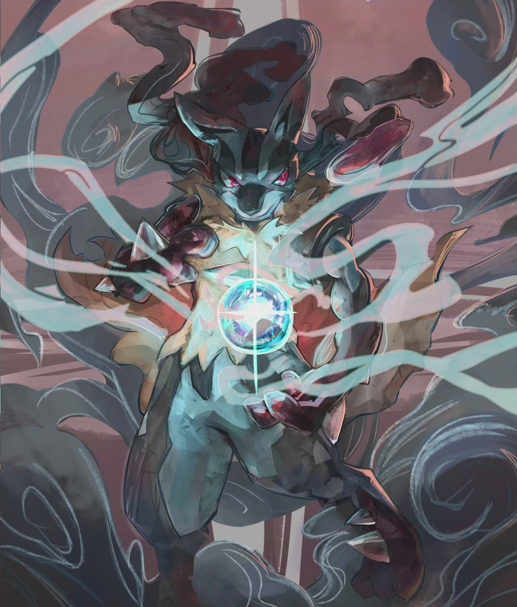 A4 Mega Lucario Poster